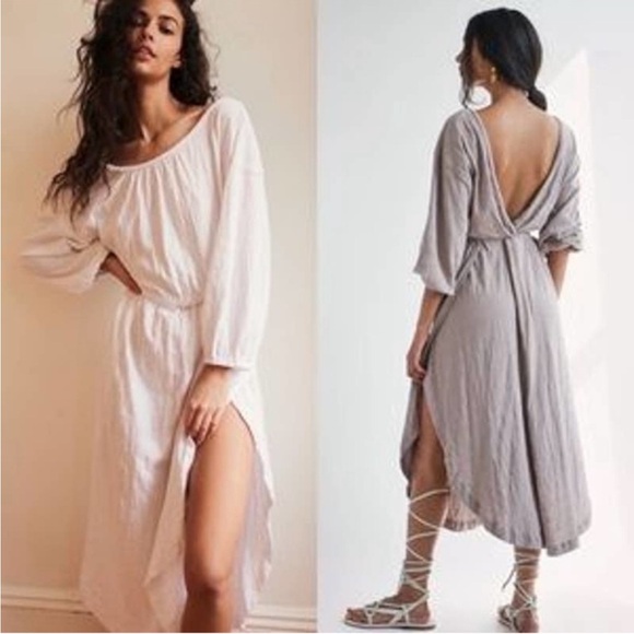 Free People Beach Seasons in the Sea Midi Dress M - Picture 9 of 11